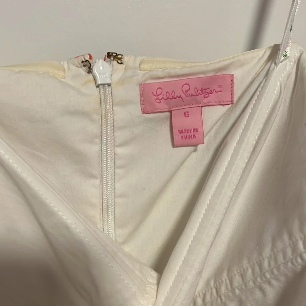 LILLY PULITZER MARIPOSA DRESS strapless with pockets size 6 - Picture 3 of 4